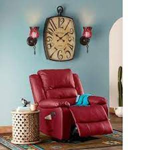 lot 66A image: Overstuffed Recliner with Heat and Massage-Red