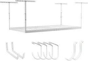 lot 157A image: SafeRacks 4 ft. x 8 ft. Overhead Garage Storage Rack and Accessories Kit-White