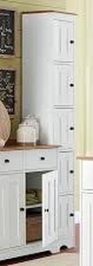 lot 229 image: Katie Tall Cabinet with 5 Doors Oak White