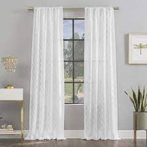 lot 200 image: Hastings Sheer Panel Pair White 52in x 84in Curtain