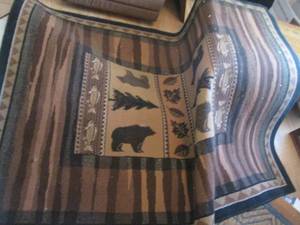 Large wildlife themed area rug. perfect addition to the cabin, man cave or even a lake home