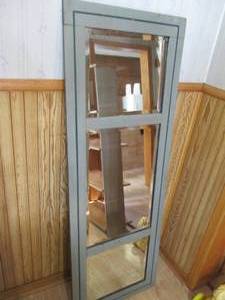 Full length window pane framed style mirror