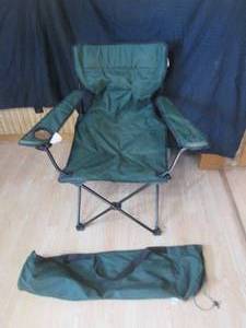 Fold-up camping chair with storage bag