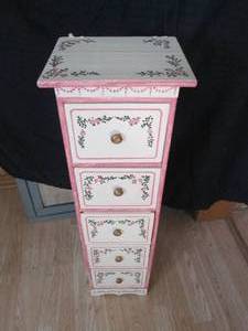 Antique narrow 5-drawer ladies night side sockpanty cabinet