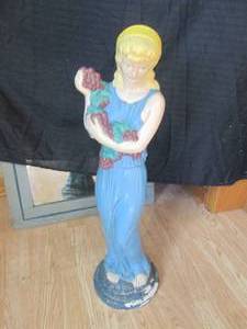 Vintage Porcelain painted Garden statue (approximately 28 tall
