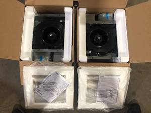 Lot of 2 Panasonic WhisperValue DC Pick-A-Flow 50, 80 or 100 CFM Ceiling or Wall Low Profile Housing Depth Energy Star Bath Exhaust Fan  Customer Returns See Pictures