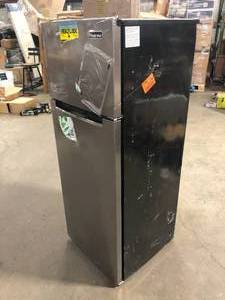 Magic Chef 7.3 cu. ft. 2-Door Mini Fridge in Platinum Steel with Freezer Damaged  Customer Returns See Pictures