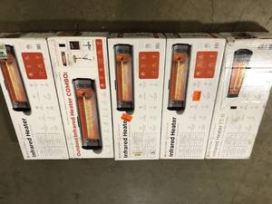 Lot of Heat Storm Tradesman 1500-Watt Electric Outdoor Infrared Quartz Portable Space Heater with Tripod, Wall and Ceiling Mount  Customer Returns See Pictures