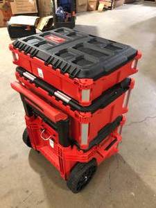 Milwaukee PACKOUT 22 in. Rolling Tool Box, 22 in. Large Tool Box and 22 in. Medium Tool Box Customer Returns See Pictures