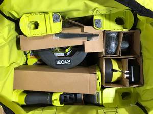 RYOBI ONE 18V Cordless 6-Tool Combo Kit with 1.5 Ah Battery, 4.0 Ah Battery, and Charger Customer Returns See Pictures