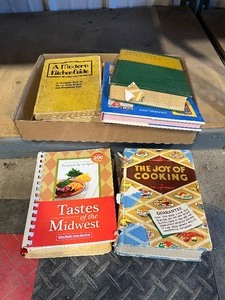 Flat of cook books  including church and other location books