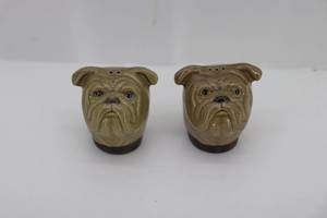lot 13 image: Rosemeade Bull Dog Salt & Pepper Shakers