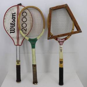 lot 91 image: Older Tennis Racquets