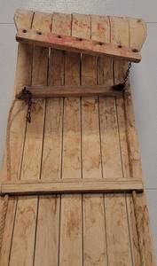 lot 138 image: 8 Long Vintage Wooden Sled