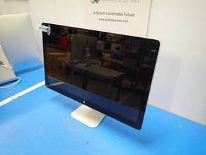 lot 75 image: Apple&nbspThunderbolt Display A1316 LCD Monitor  27 screen with 2560 x 1440 Resolution  Includes power cable and display cable &nbspChipped on the left side but doesnt affect the display 