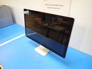 lot 76 image: Apple&nbspThunderbolt Display A1407 LCD Monitor  27 screen with 2560 x 1440 Resolution  Includes power cable and display cables &nbspCracked on the bottom right but doesnt affect the display 