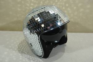 Disco Ball Helmet with Retractable Visor - SmallMedium