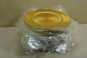 50 13 Round Reusable Charger Plates -Gold