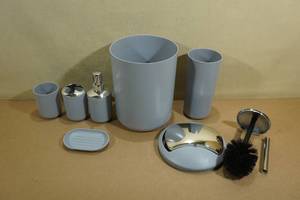Gray Plastic Bathroom Set