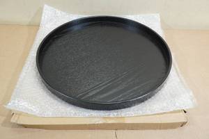 Round Solid Wood Serving Tray -Black