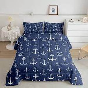 Homewish 2-Piece Anchor Themed Comforter Set -Twin