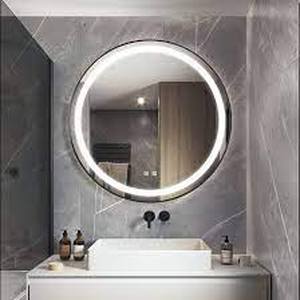 KLC 18 Round Bathroom LED Mirror -Black