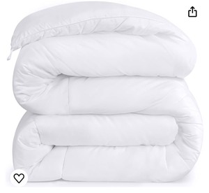 Utopia Quilted Down Comforter -White, Full