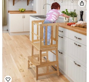 Cosyland Kids Bamboo Multifunction Kitchen Step Stool