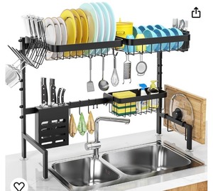 Merrybox Over the Sink Dish Drying Rack with Adjustable Length 25-33