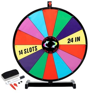 T-Sin 24 Heavy Duty Tabletop Spinning Prize Wheel -Black