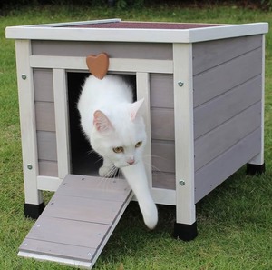 Rockever Outdoor Wooden CatRabbit House -Gray