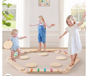 Tiny Land 6-Piece Wooden Balance Beam for Toddlers