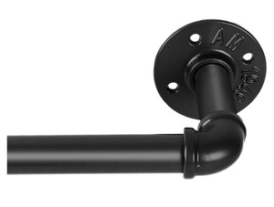 Rustic Industrial Curtain Rod 48-86 Black