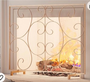 Kingson Single Panel Fireplace Screen -Antique Bronze