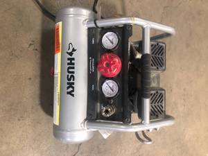 Husky 1 Gal. Portable Electric-Powered Silent Air Compressor Customer Returns See Pictures