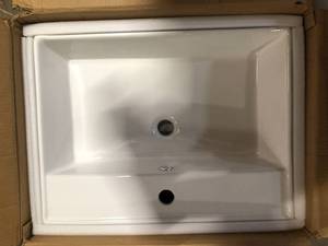 Glacier Bay 24 in. x 17 in. Ceramic Rectangular Vessel Bathroom Sink in White   Customer Returns See Pictures