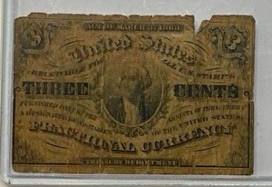 1863 Three Cent Currency Stamp