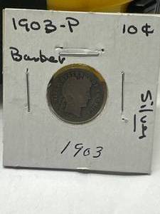 1903 Silver Barber Dime