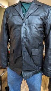 lot 14 image: Black Wilsons Mens Leather M Julian Jacket Crafted In India  Size XL