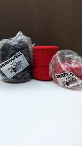 lot 17 image: Bramwell 4 Ply 100% Acrylic Black Yarn & 4 Ply Acrylic Red Yarn