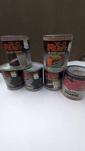 lot 26 image: Six Containers Of X-O Rust -Oil Base Gloss Enamel Paint, Etc.