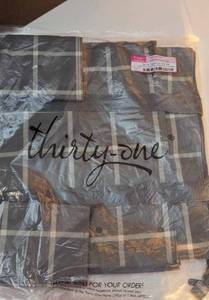 lot 30 image: Plaid Thirty-One Organizing Tote W Carrying Handles