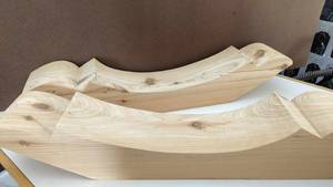 lot 35 image: Two Curved Pieces Of Light Colored Wood To Do A Special Project