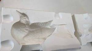 lot 59 image: Lot of 3 Slip Casting Mold Bird  Dove Kentucky Mold 874