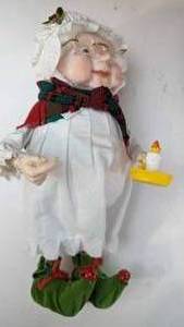 lot 69 image: Christmas Elf Doll WCandle-10 Maudi Berry -29C--1989