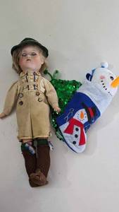 lot 77 image: Collectible Doll - Christmas Stocking