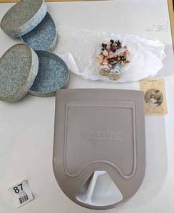 lot 87 image: Pet Safe Food Container-Misc. Decor Items-Two Containers With Covers-Claire Burke Original Drawer Sachet