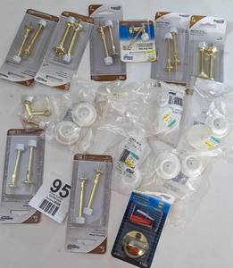 lot 95 image: National Floor Door Stops V233-N154-500-3 National Rigid Door Stops-National Amerock White Door Stops
