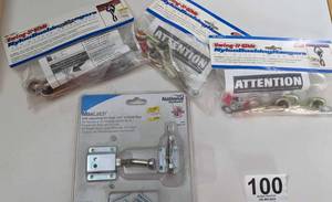 lot 100 image: Three Swing & Slide Nylon Bushing Hangers-One National Max Latch
