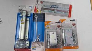 lot 101 image: National 6 Chain Bolt-6 Hook & Eyes-6Heavy Barrel Bolt-3 12 Removable Broad Hinges-3 12 Removable Pin Broad Hinges-Heavy Barrel Bolt-Chain Bolt